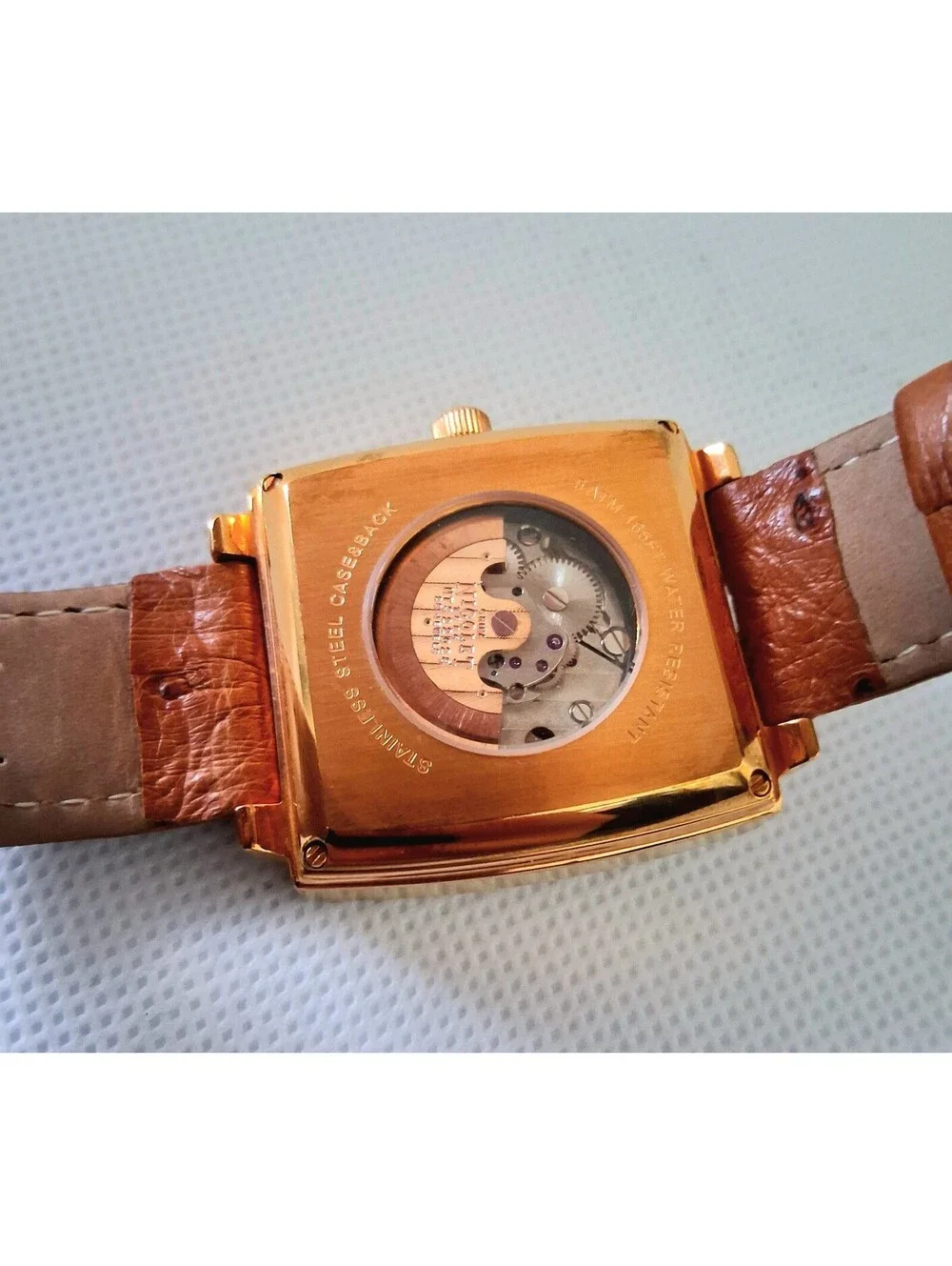 RARE Authentic Nicolet NT322028 Ostrich Leather Mechanical Automatic Men's Watch